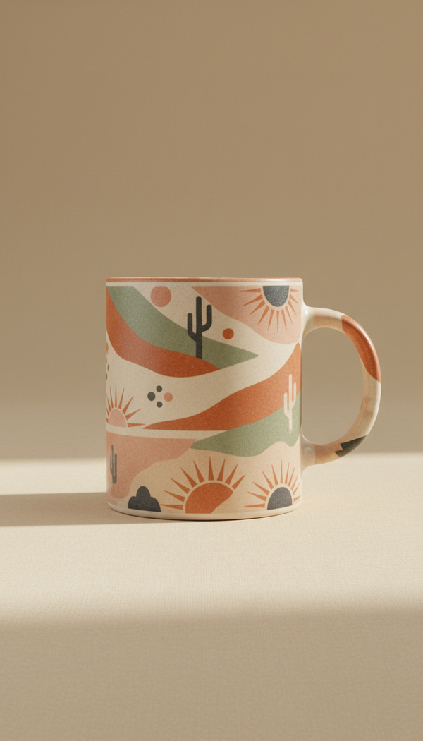 Vintage Motif Ceramic Mug